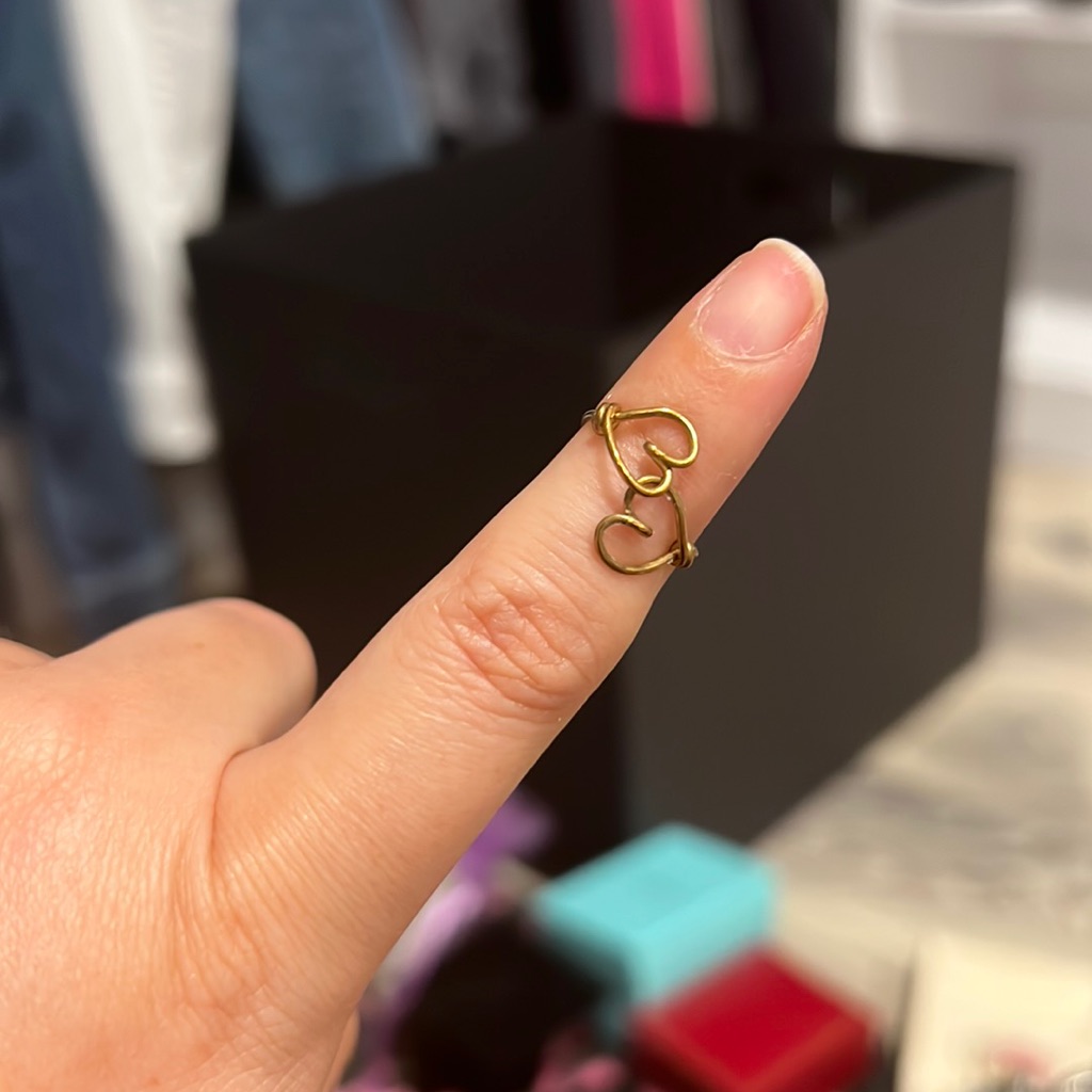 Wired Double Heart Ring
